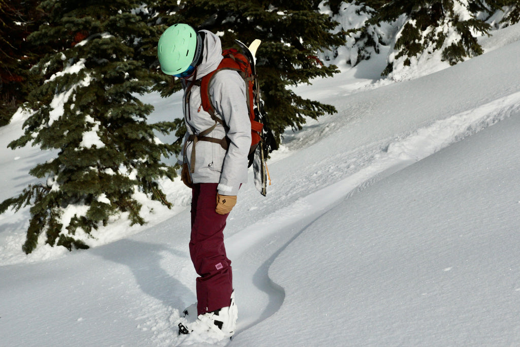 backcountry snowboarding earning your turns with Drift board approach skis instead of a splitboard