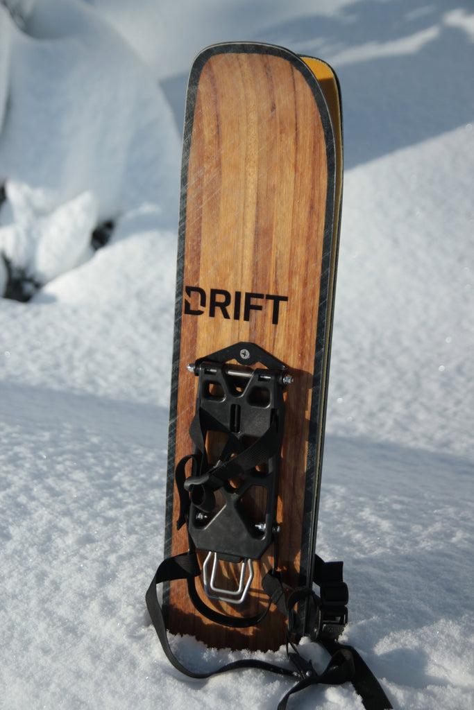 Drift boards approach skis for snowboarding in the Backcountry