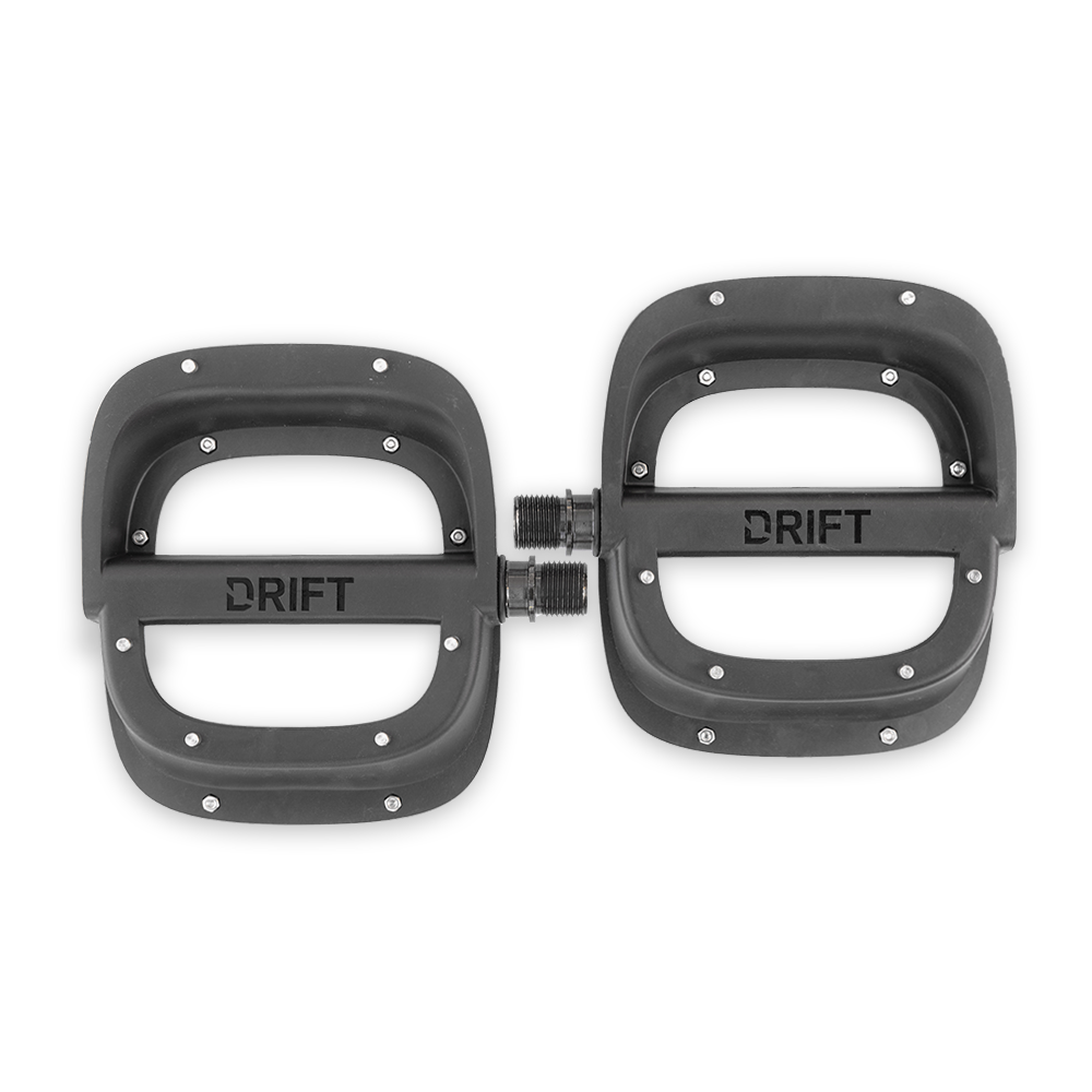 Drift Flat Bike Pedals Black SS pins 